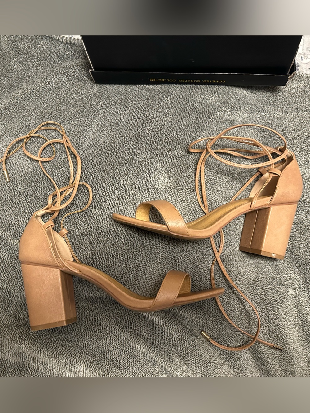 Lulus Kaira Beige Lace-up Heels - Size 8.5